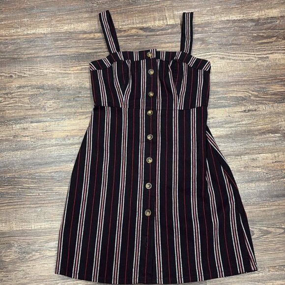 Hollister Striped Black Button-Down Dress - Picture 3 of 3